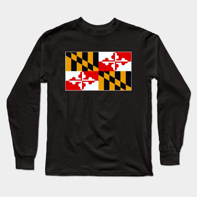 Maryland Flag Long Sleeve T-Shirt by Virly